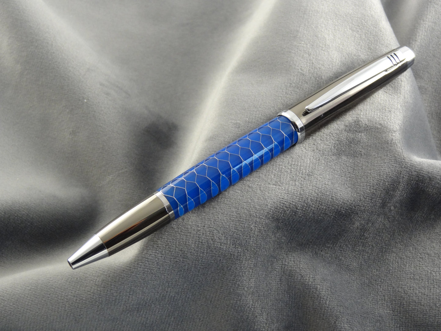 Blue Honeycomb Acrylic Ink Pen