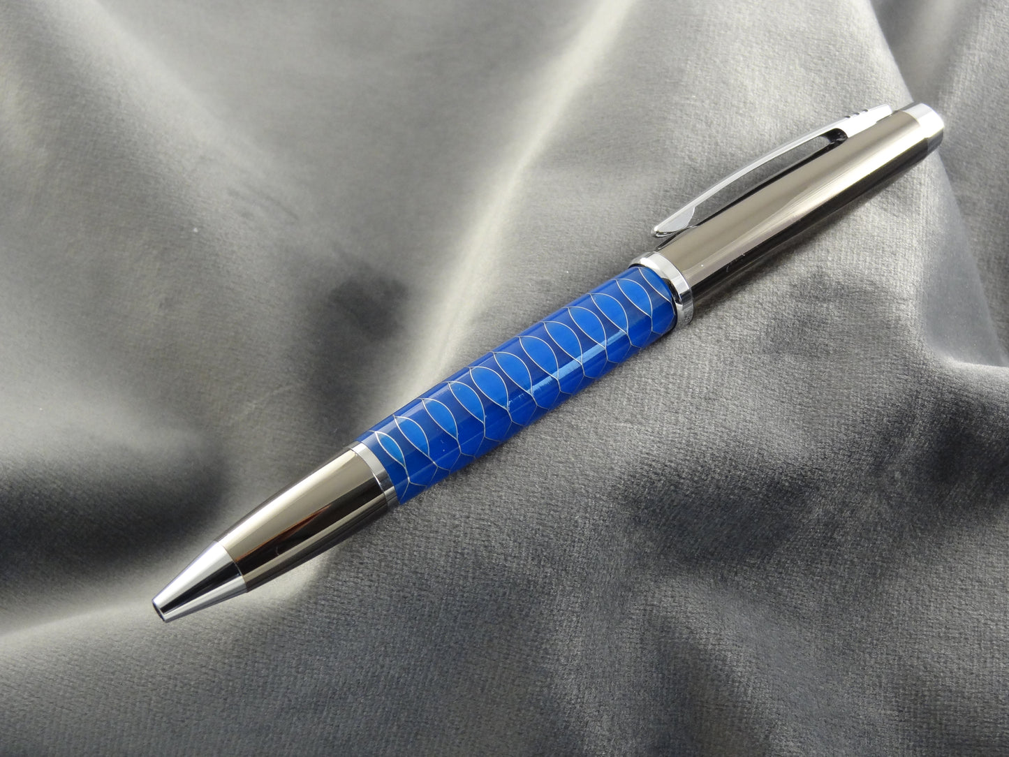 Blue Honeycomb Acrylic Ink Pen
