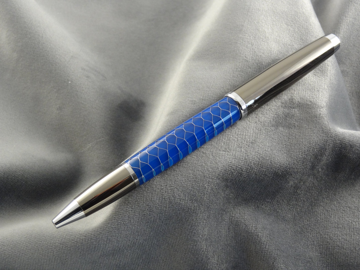 Blue Honeycomb Acrylic Ink Pen