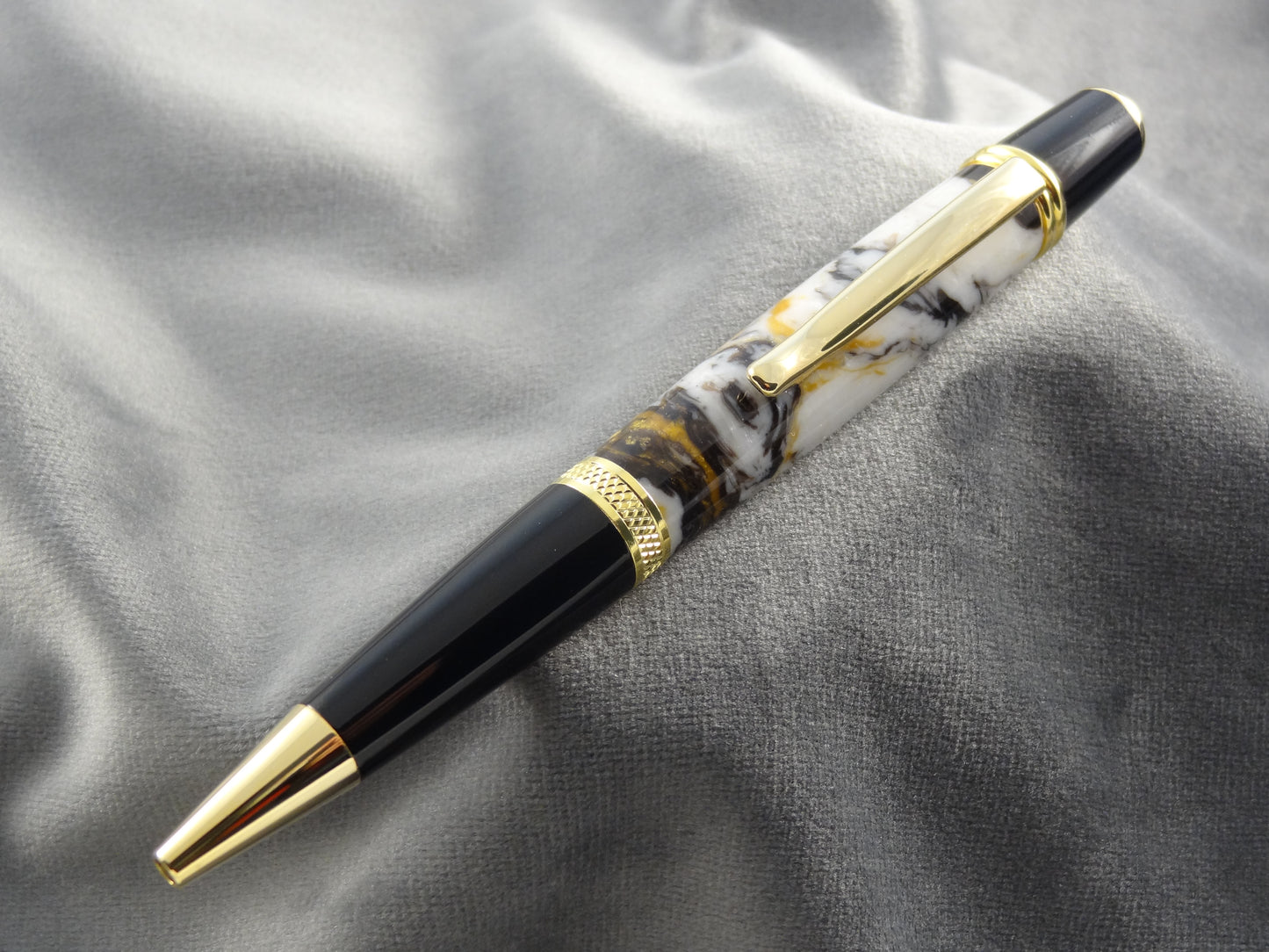 Black White & Gold Acrylic Ink Pen
