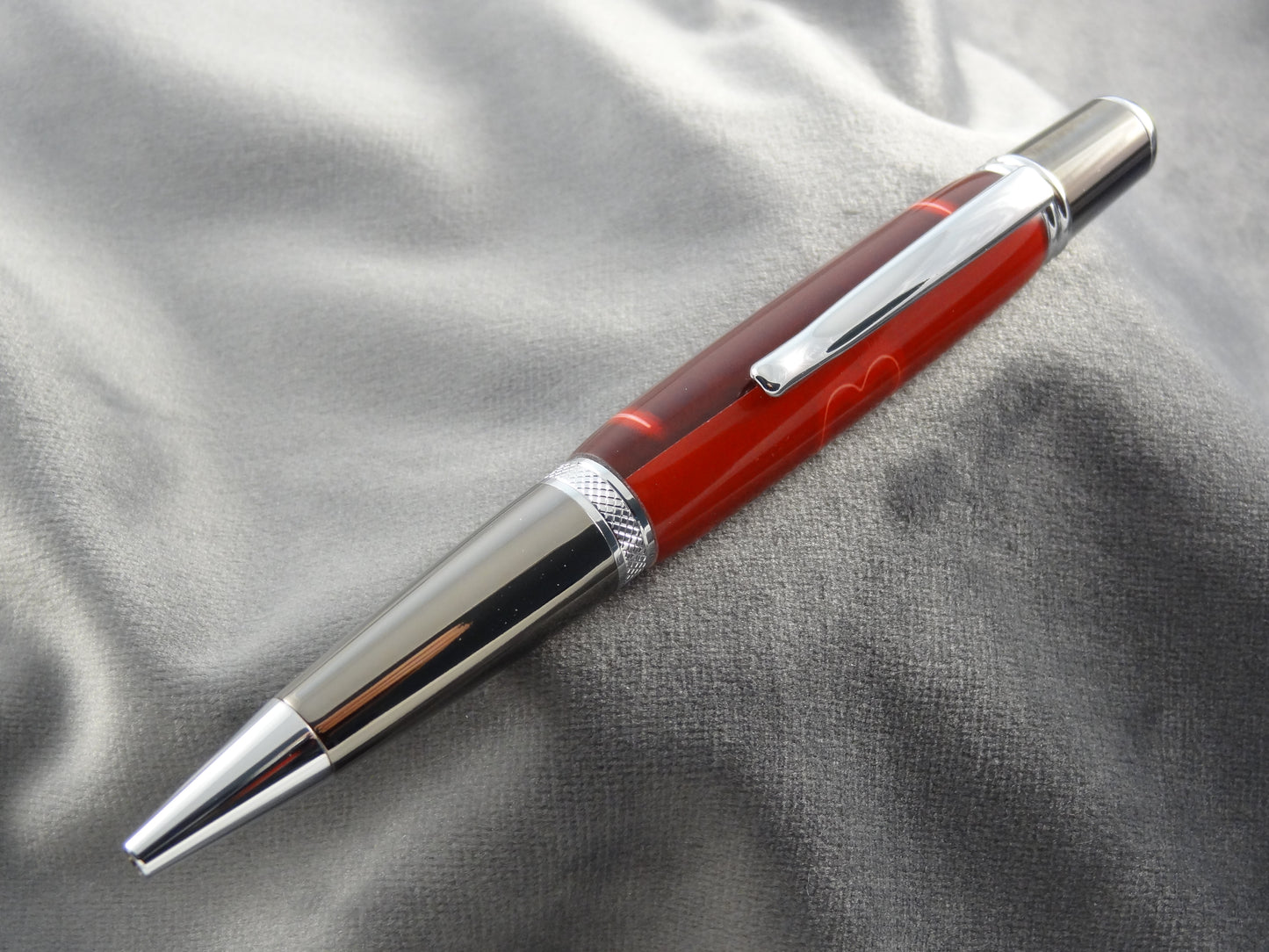 Red EKG Acrylic Emblem Ink Pen