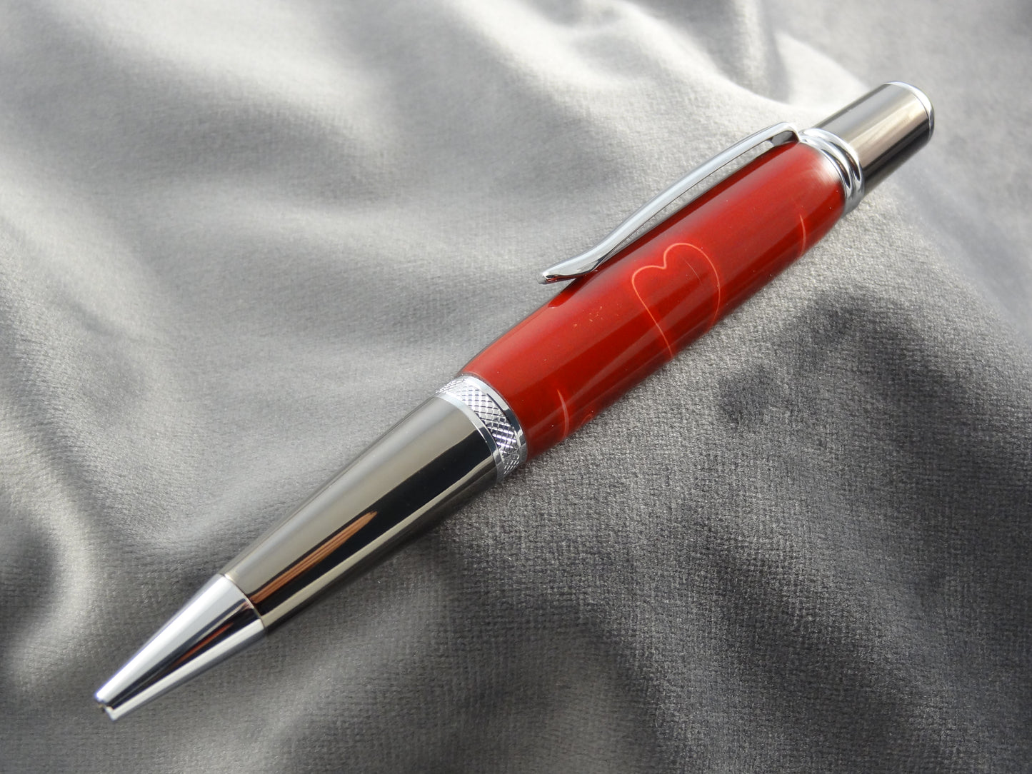 Red EKG Acrylic Emblem Ink Pen