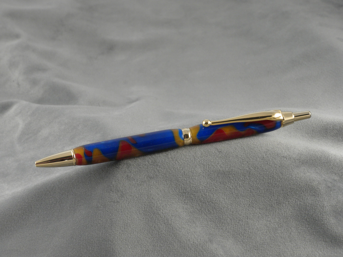 Blue Gold Red Tranquil Acrylic Click Pen
