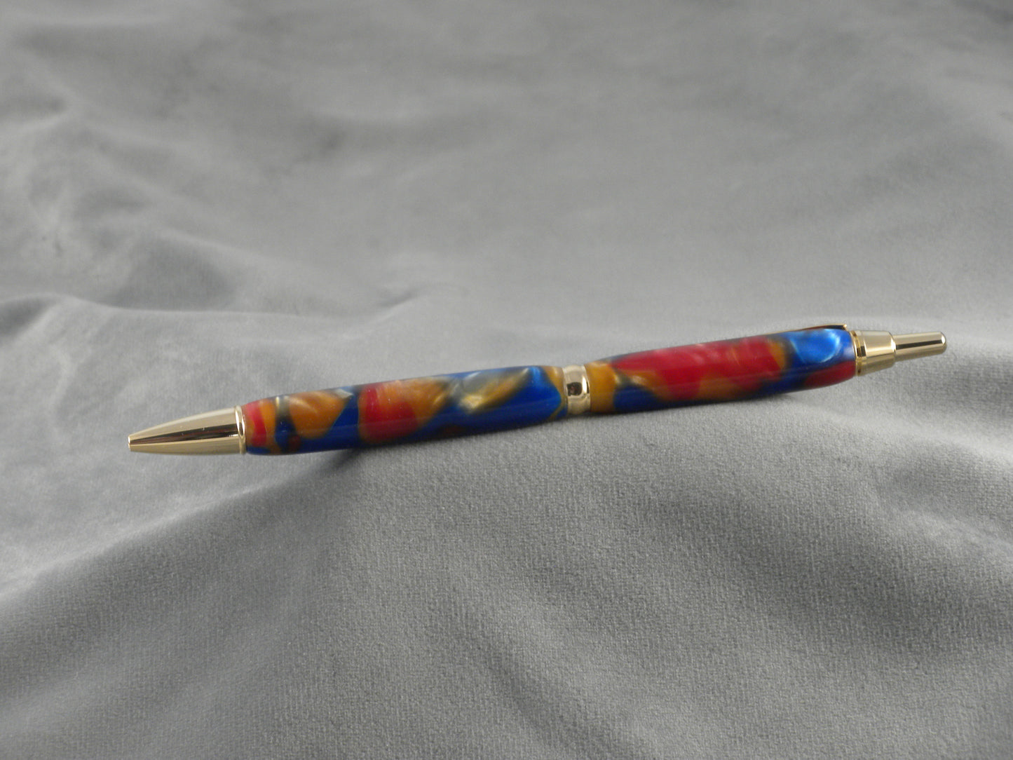 Blue Gold Red Tranquil Acrylic Click Pen