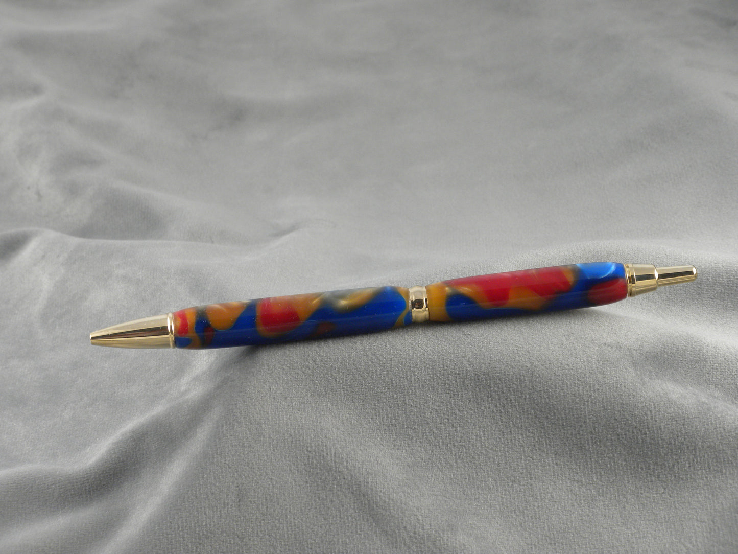 Blue Gold Red Tranquil Acrylic Click Pen