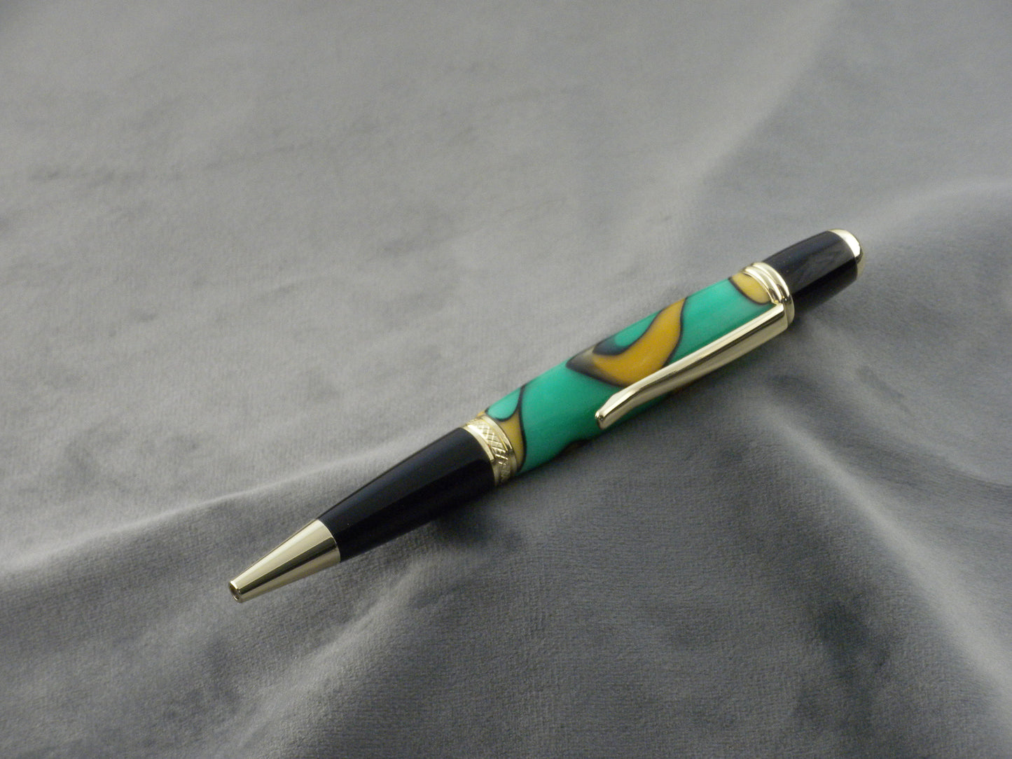 Green Gold and Black Ink Pen
