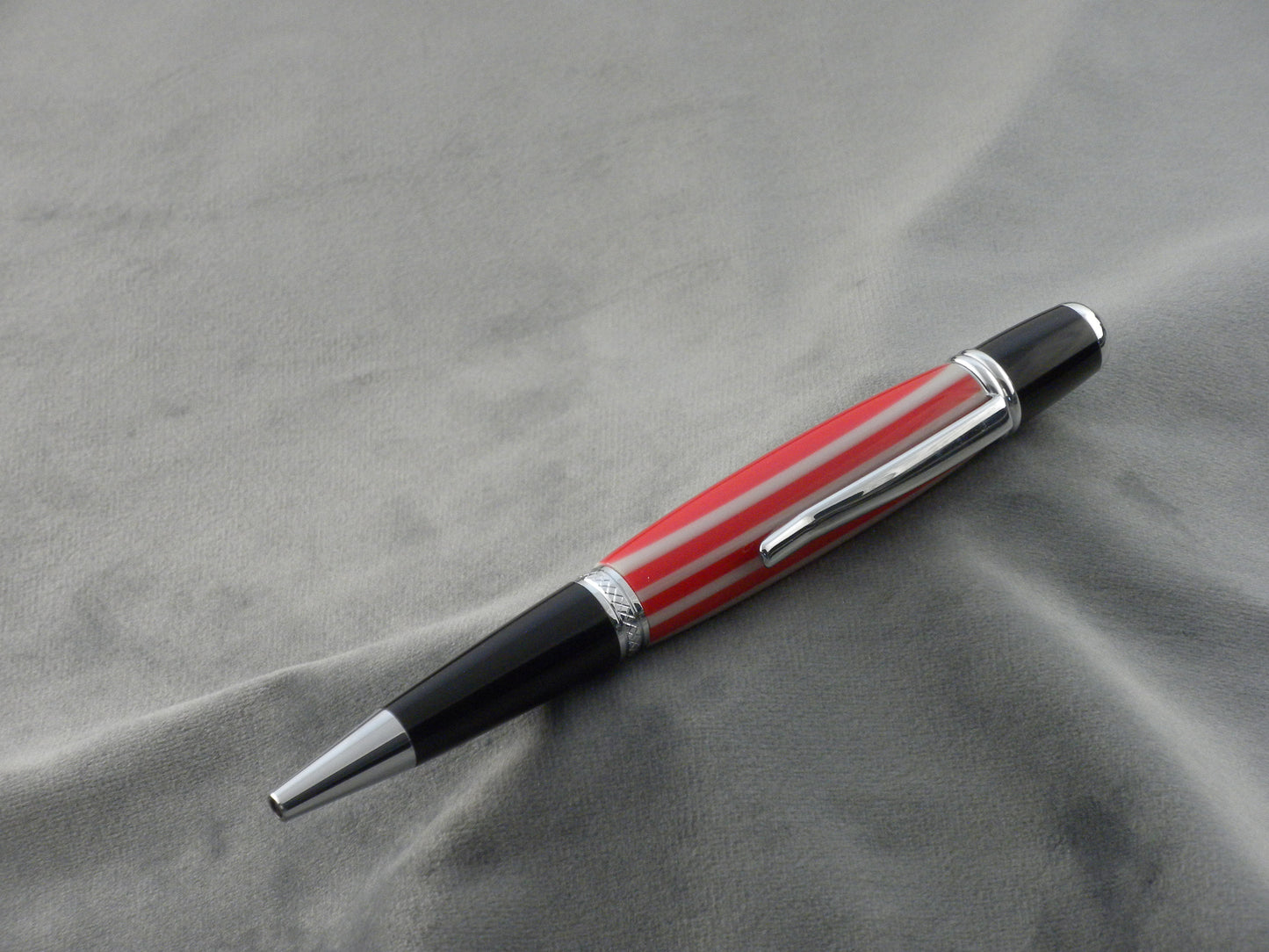 Scarlet and Grey Acrylic Ink Pen