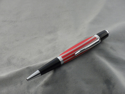 Scarlet and Grey Acrylic Ink Pen