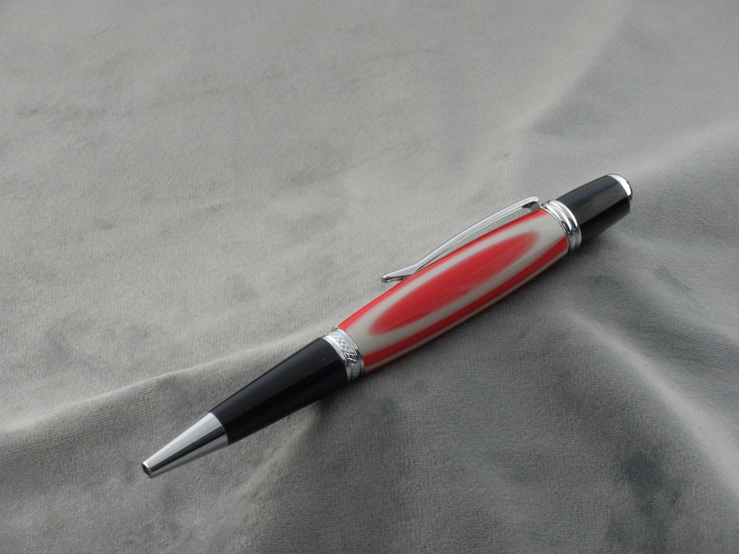 Scarlet and Grey Acrylic Ink Pen