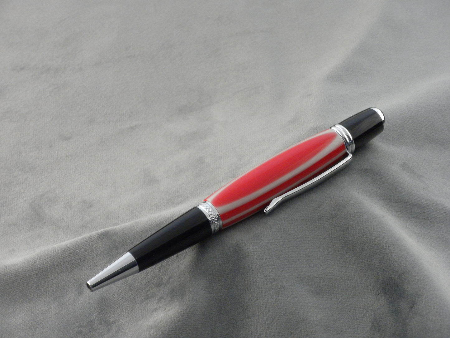 Scarlet and Grey Acrylic Ink Pen
