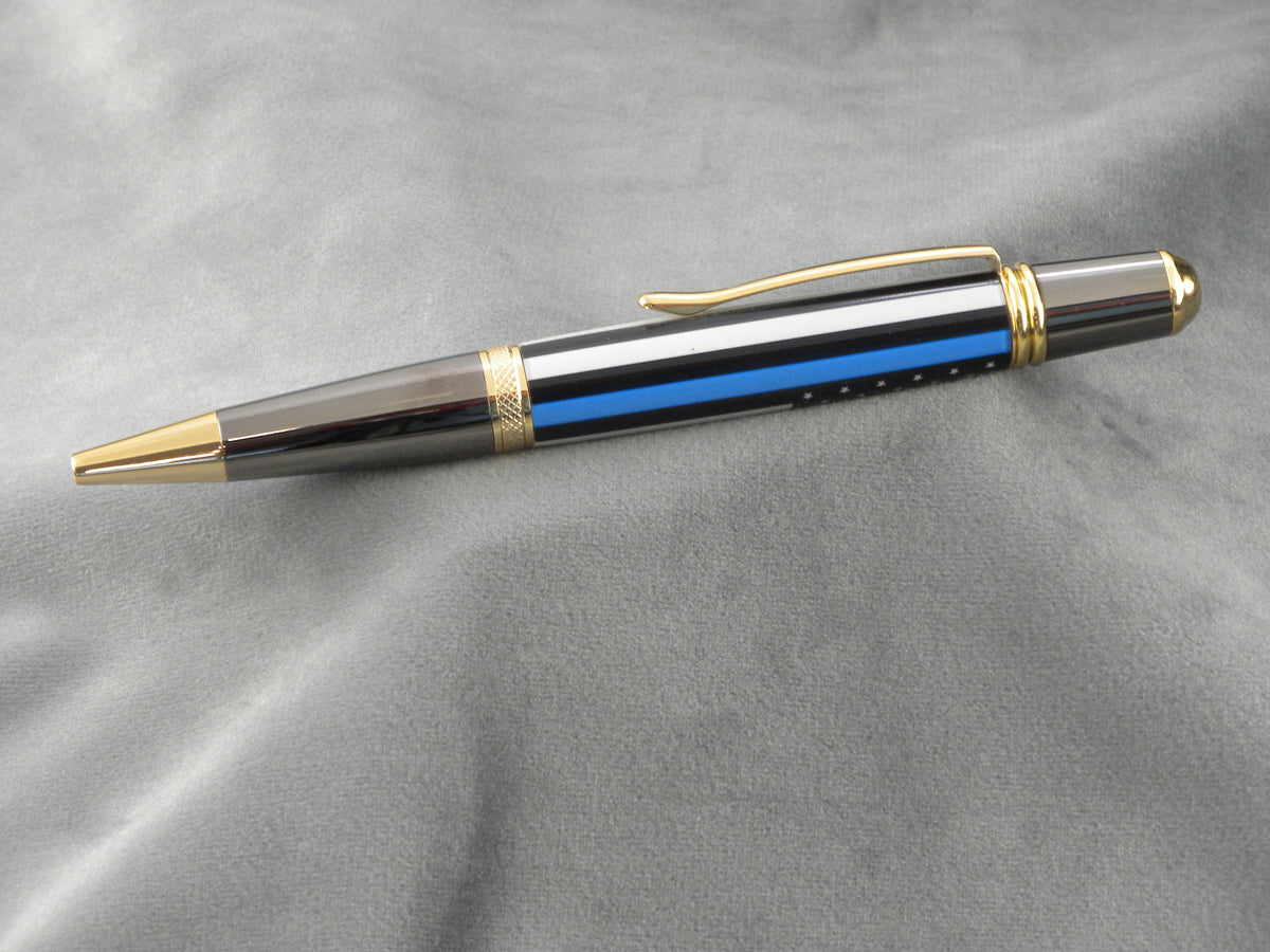 Thin Blue Line Acrylic Ink Pen
