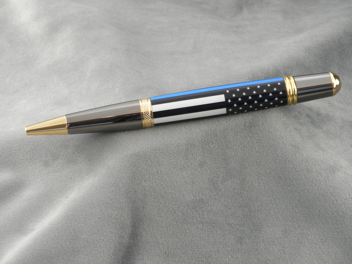 Thin Blue Line Acrylic Ink Pen