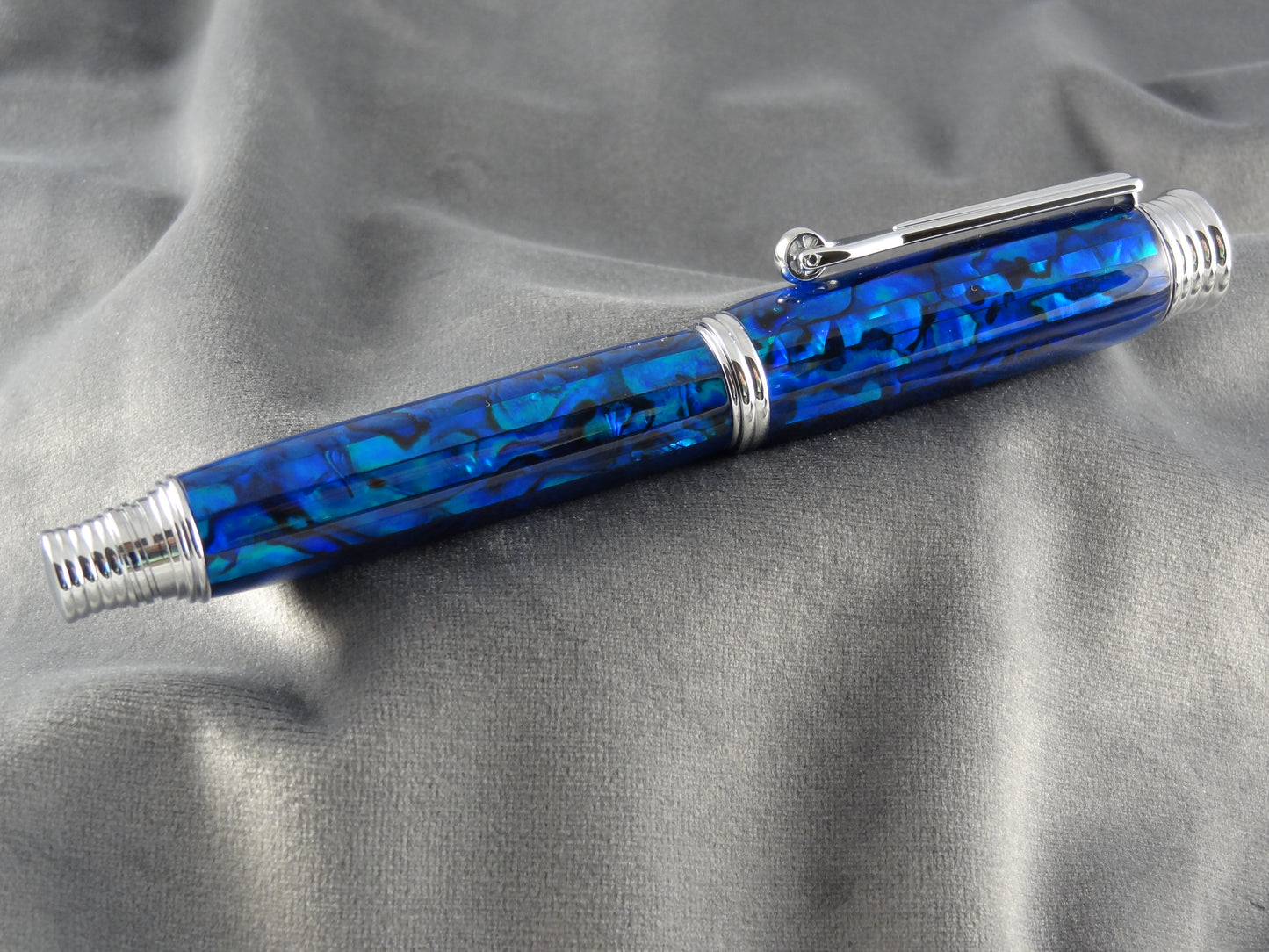 Abalone Seashell Sapphire Blue Ink Pen