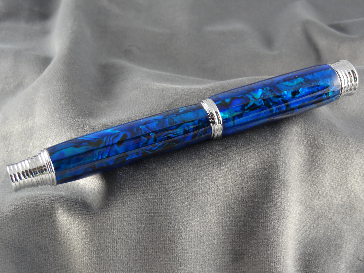 Abalone Seashell Sapphire Blue Ink Pen