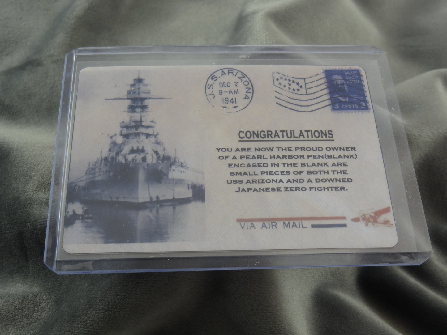 USS Arizona Historical Ink Pen with Certificate of Authenticity