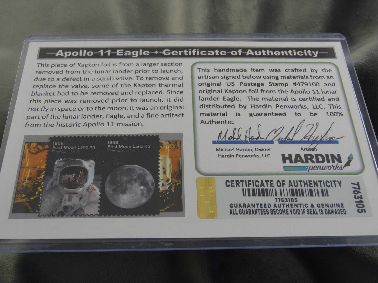 Apollo 11 Lunar Lander Acrylic Ink Pen with COA