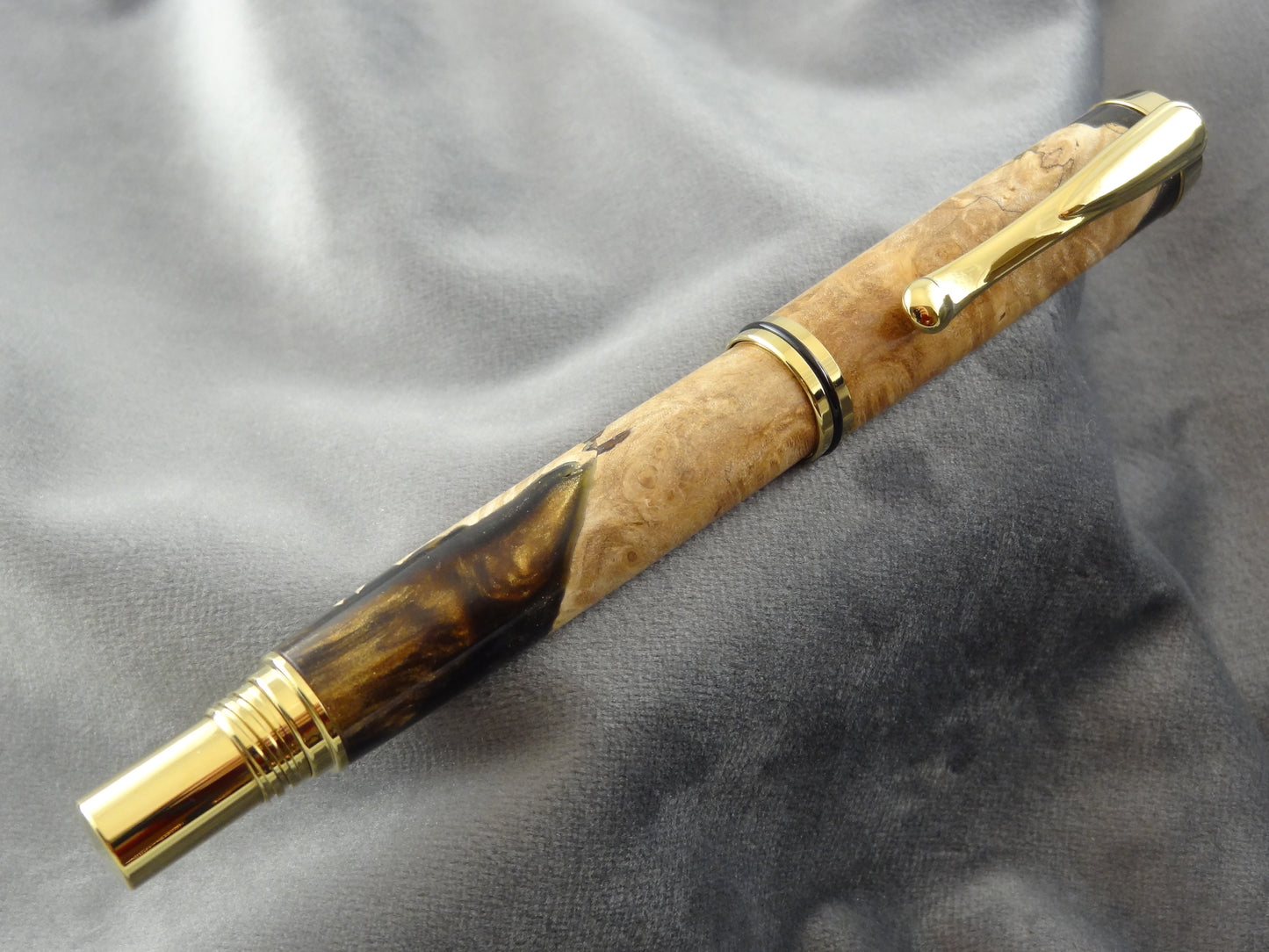 Wood and Acrylic Hybrid Rollerball Ink Pen