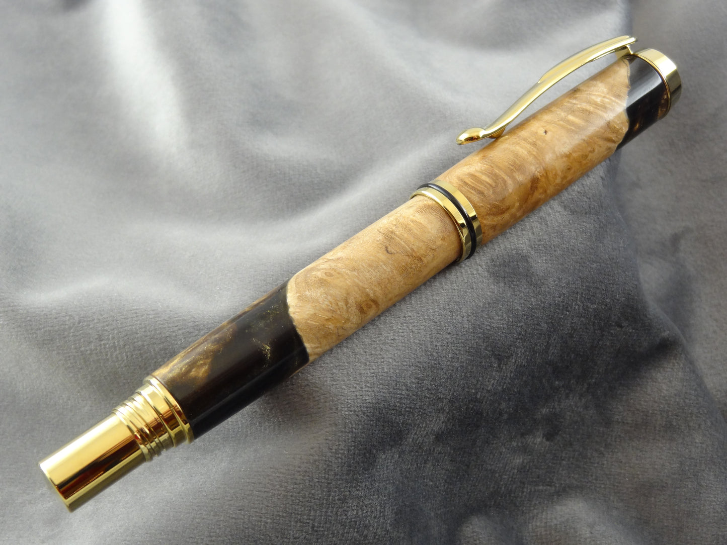 Wood and Acrylic Hybrid Rollerball Ink Pen