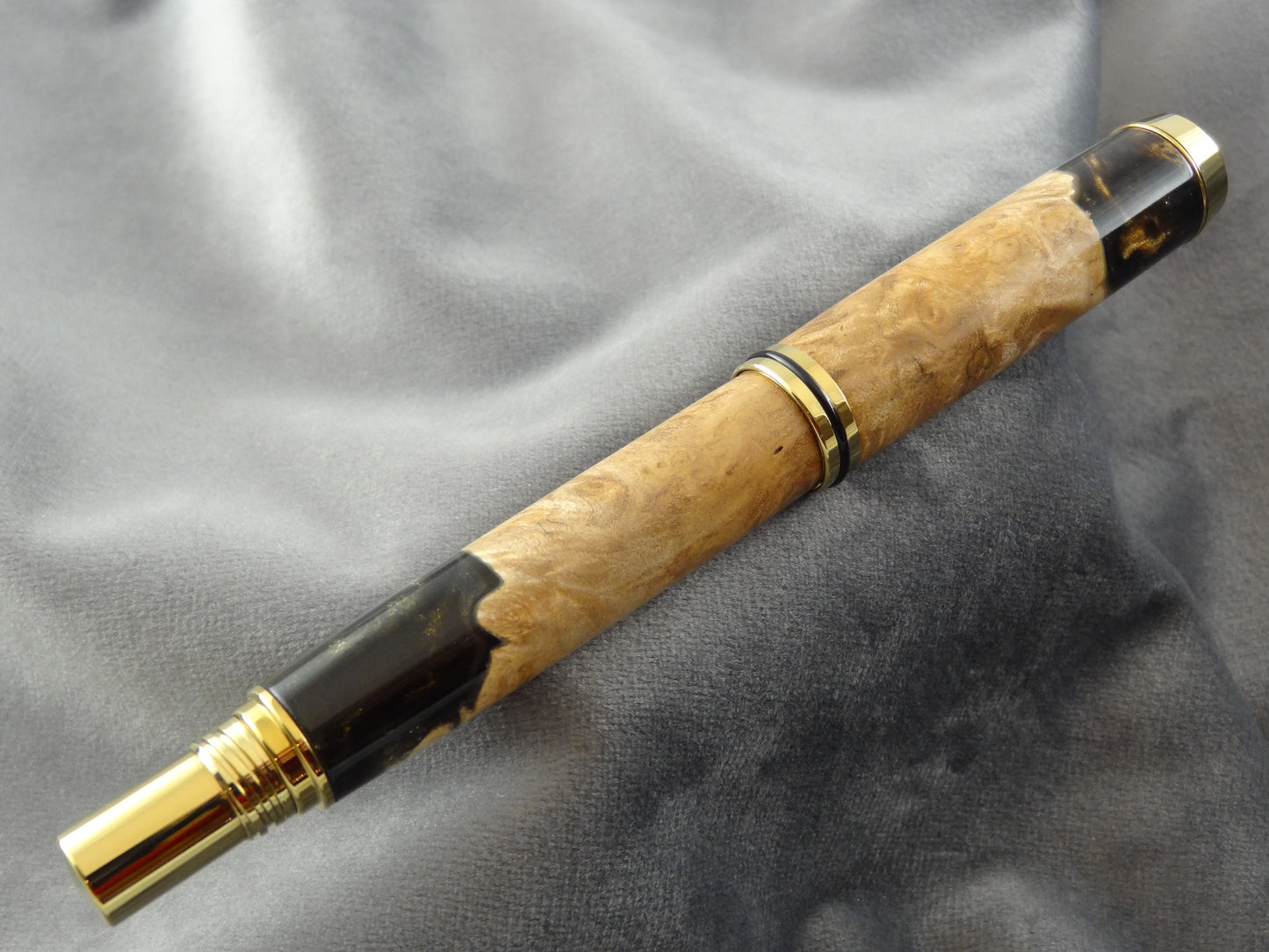 Wood and Acrylic Hybrid Rollerball Ink Pen