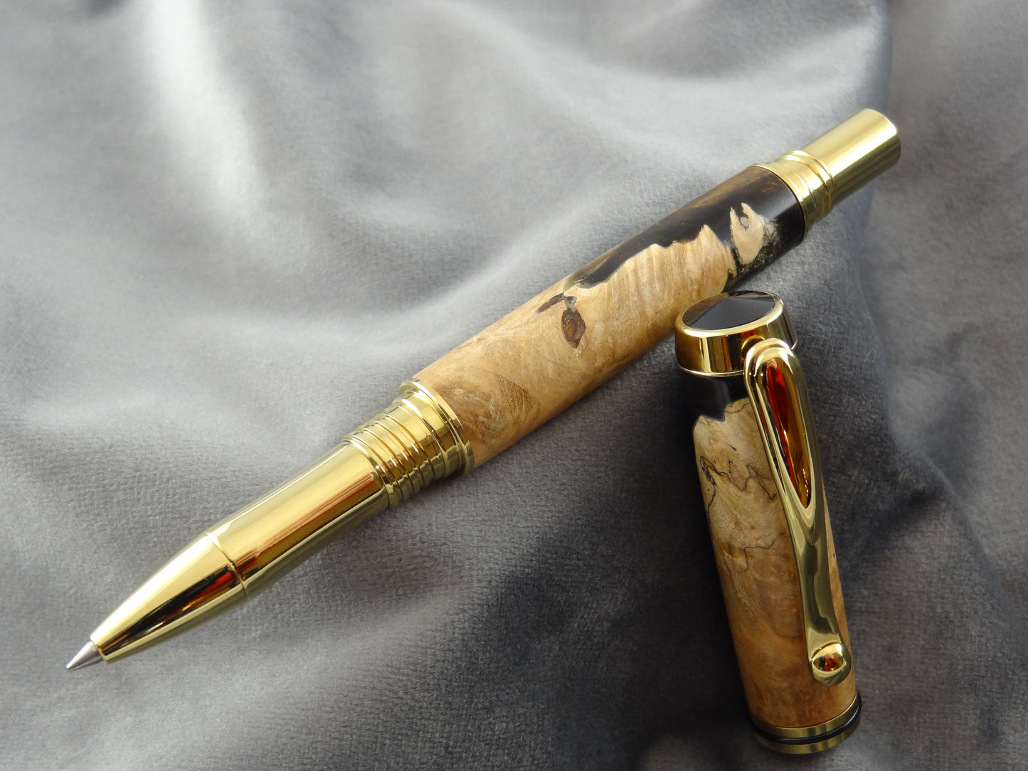 Wood and Acrylic Hybrid Rollerball Ink Pen