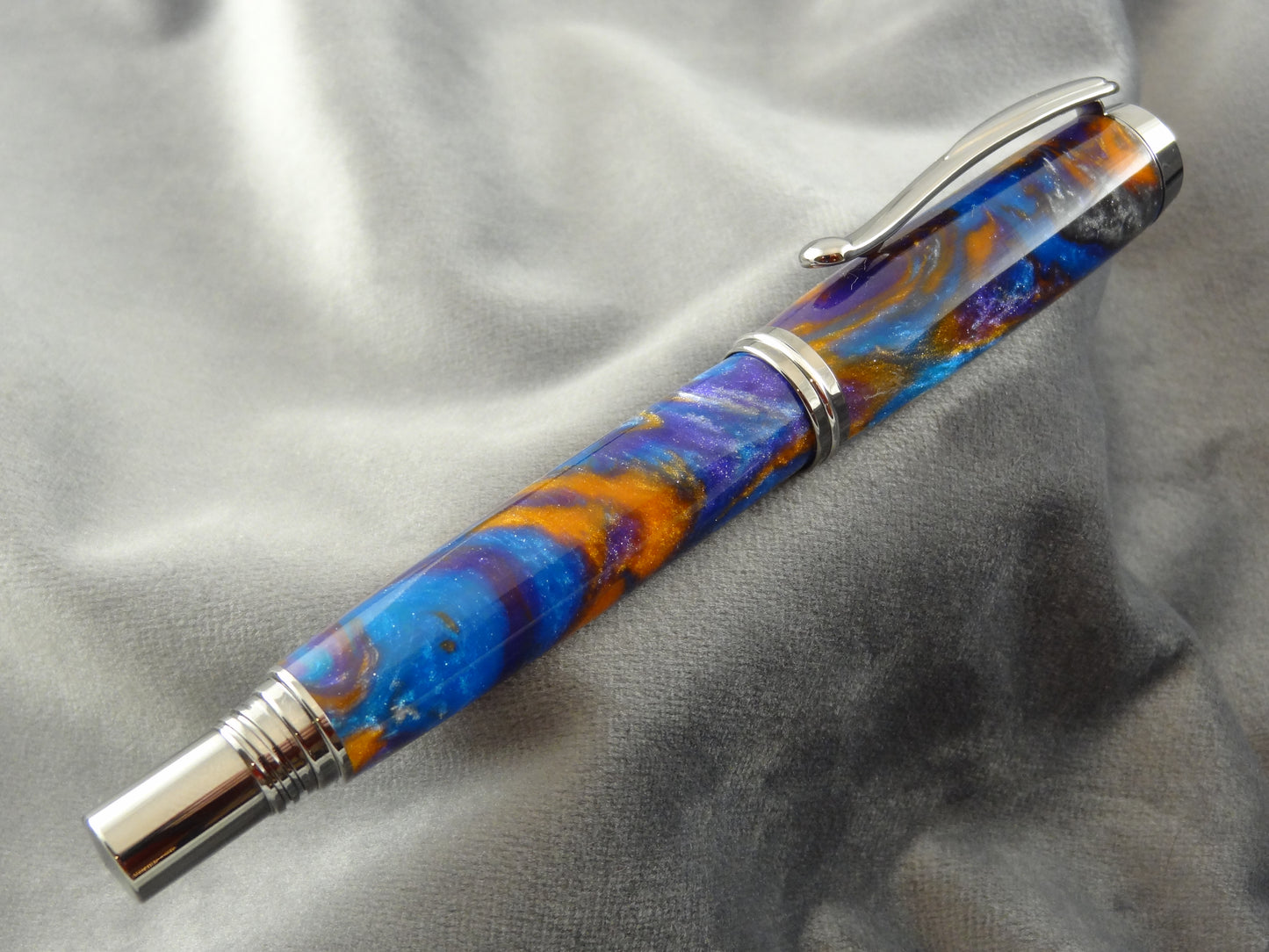 Purple, Orange and Blue Rollerball Ink Pen