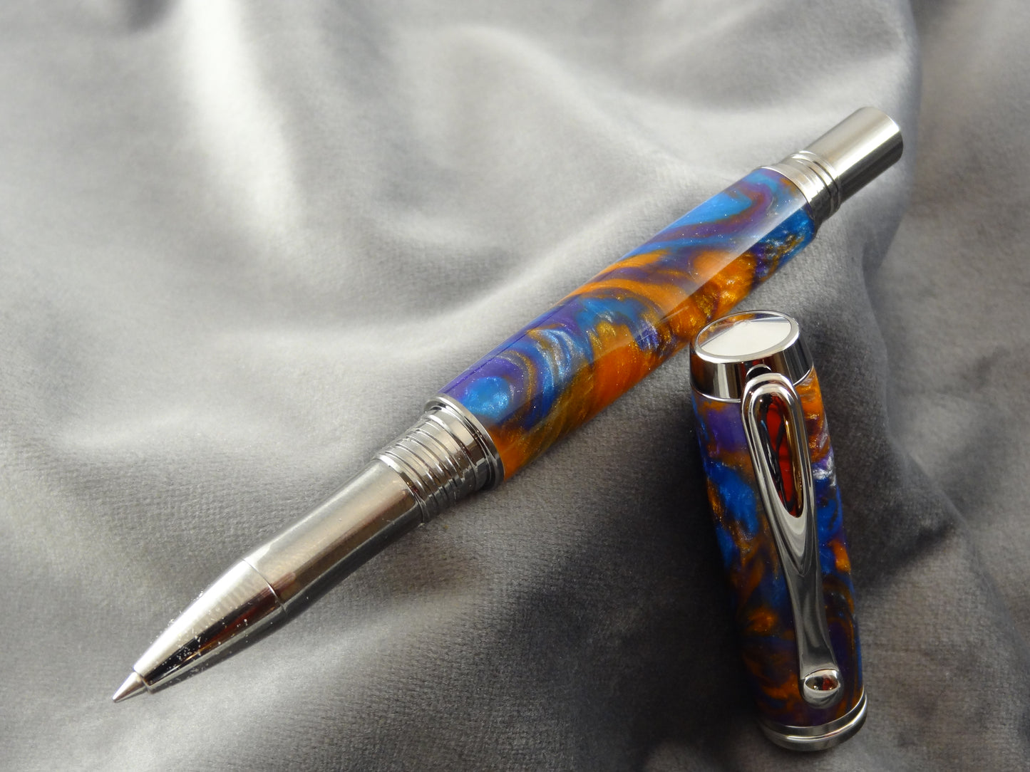 Purple, Orange and Blue Rollerball Ink Pen