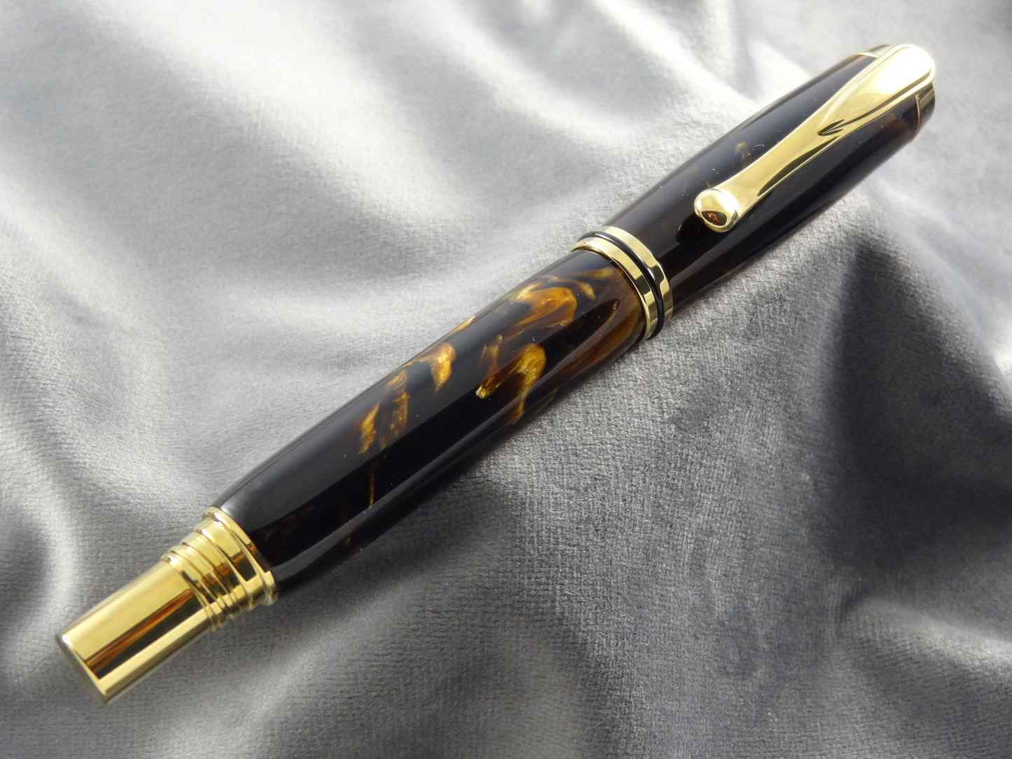 Dark Tortoise Shell Acrylic Rollerball Pen