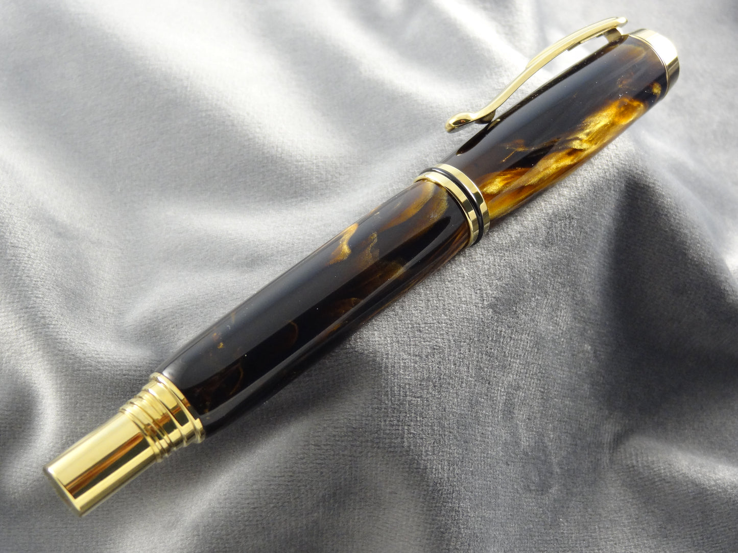 Dark Tortoise Shell Acrylic Rollerball Pen