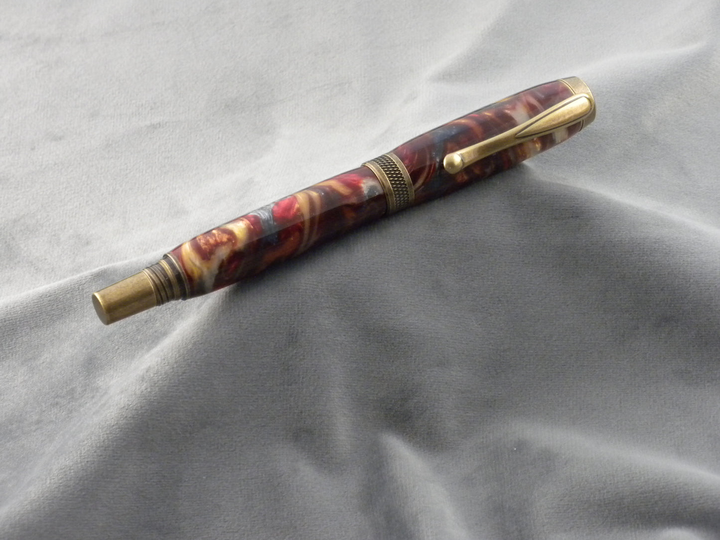 Red Gold White Acrylic Rollerball Ink Pen