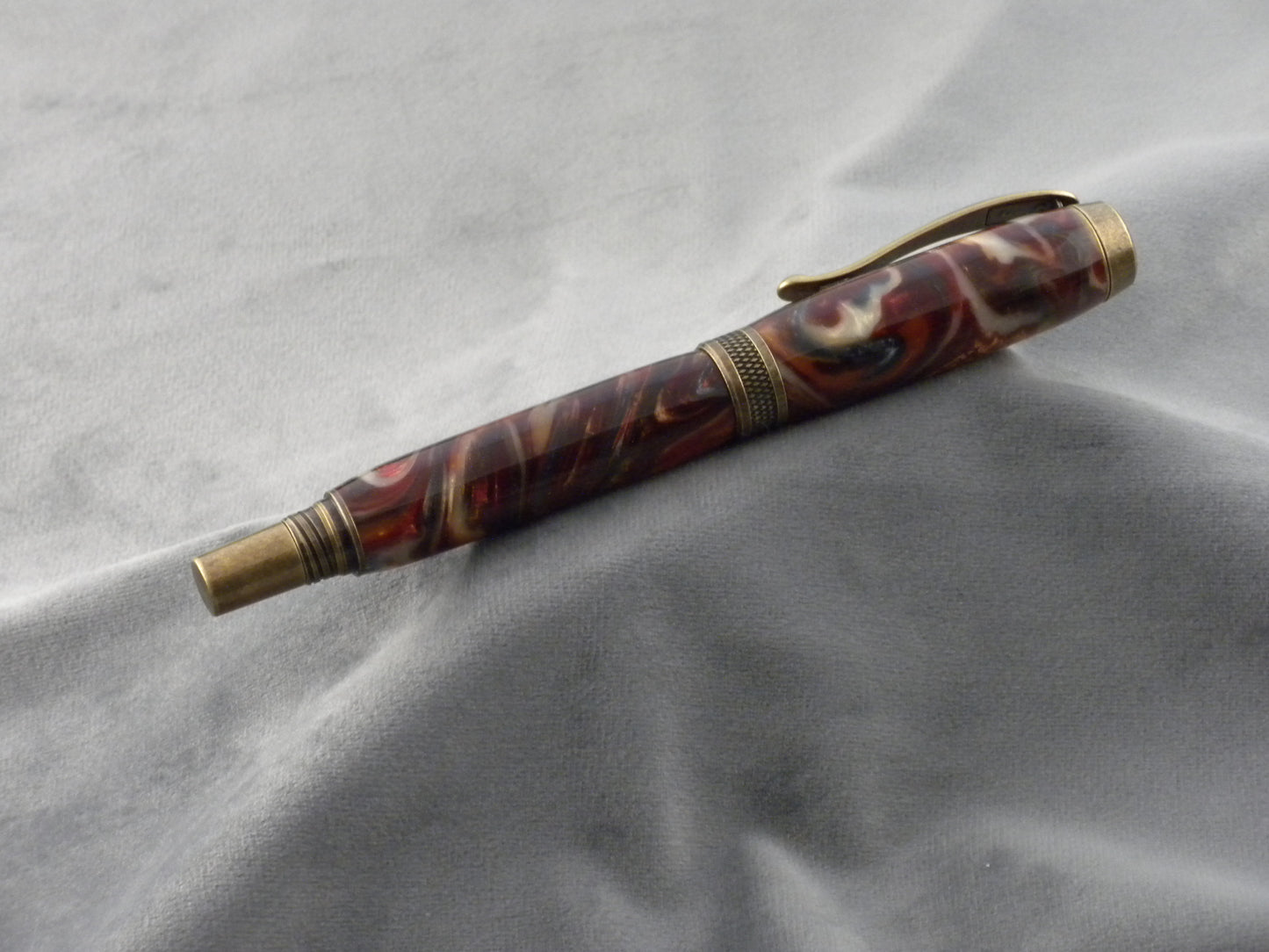 Red Gold White Acrylic Rollerball Ink Pen