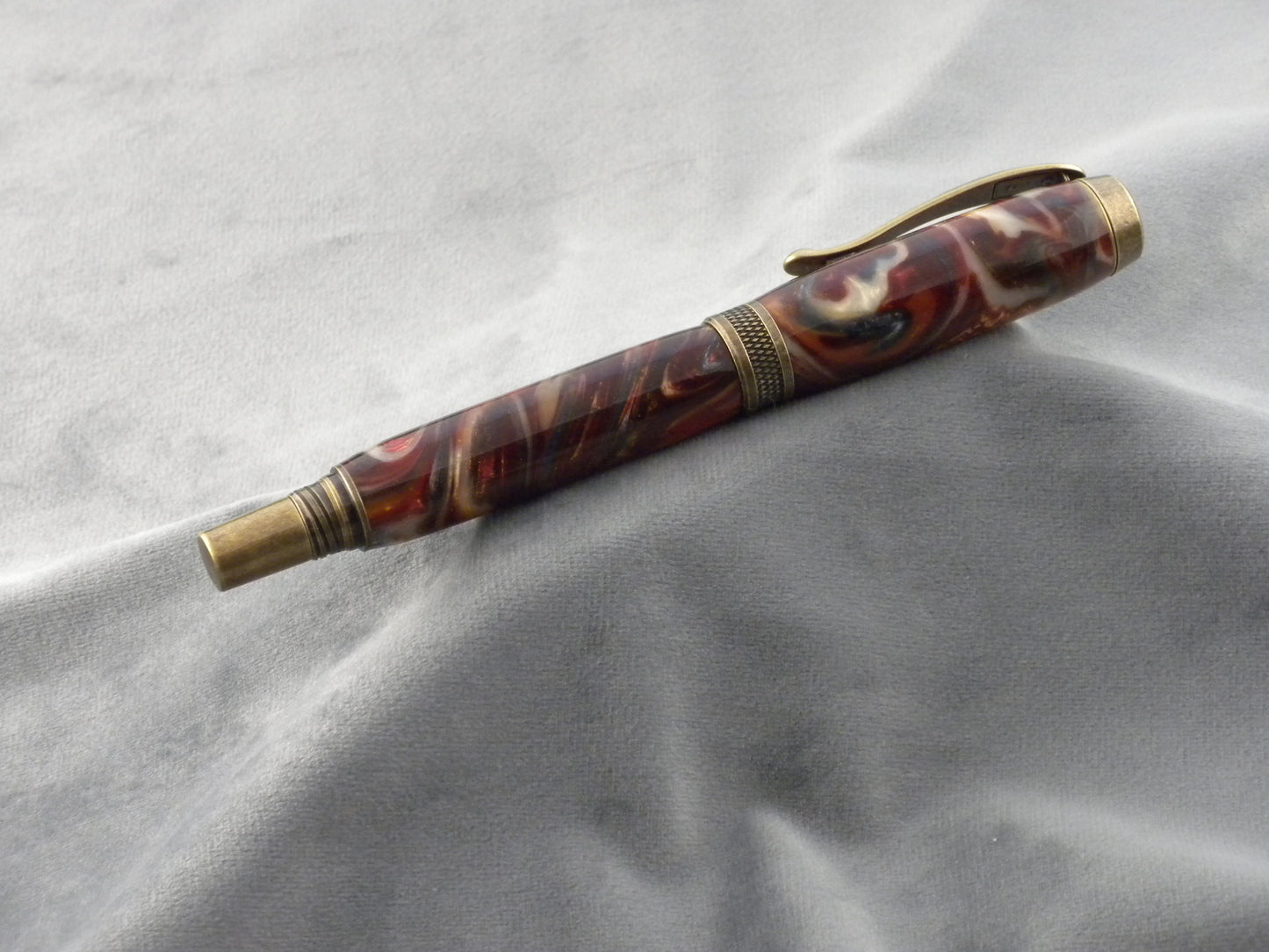 Red Gold White Acrylic Rollerball Ink Pen