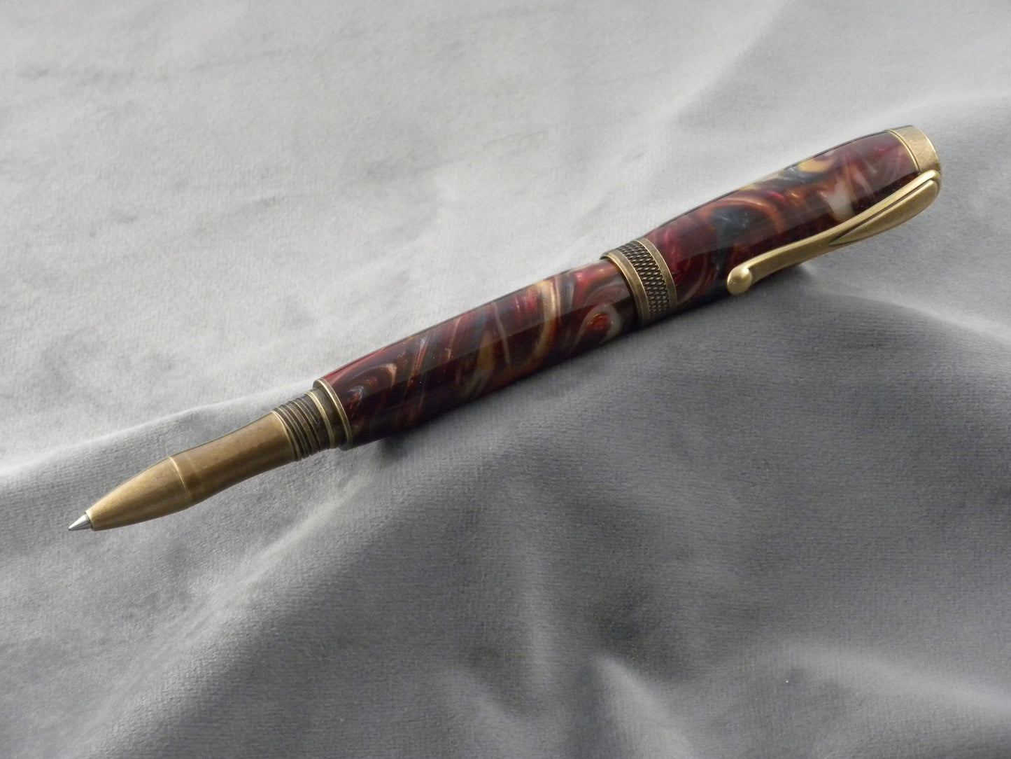 Red Gold White Acrylic Rollerball Ink Pen