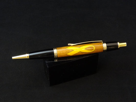 Yellow Ribbon in Walnut Ink Pen