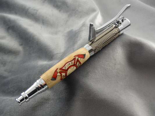 Fireman's Ax Inlay Ink Pen