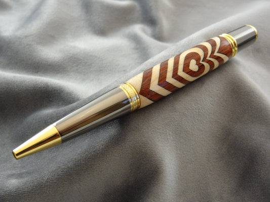Segmented Hearts Inlay Ink Pen