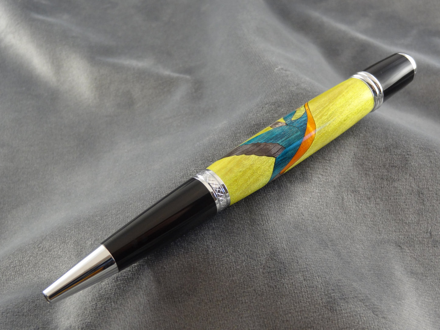 Hummingbird Wood Inlay Ink Pen