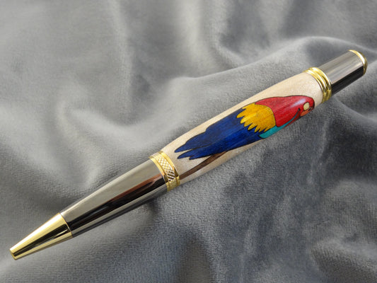 Macaw Parrot Inlay Ink Pen