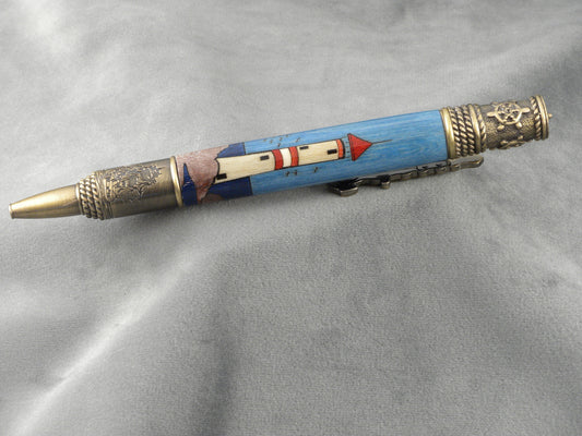 Lighthouse Nautical Twist Inlay Rollerball Ink Pen