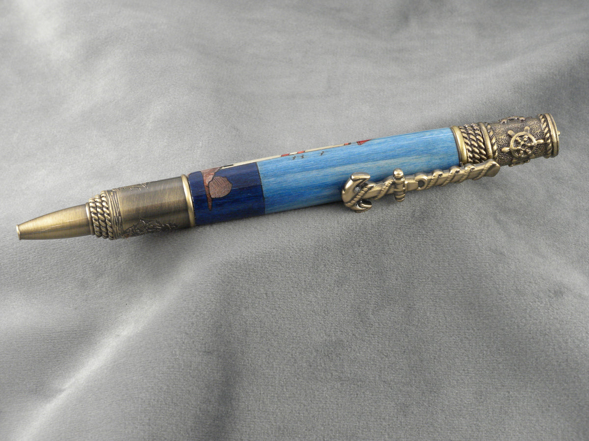 Lighthouse Nautical Twist Inlay Rollerball Ink Pen