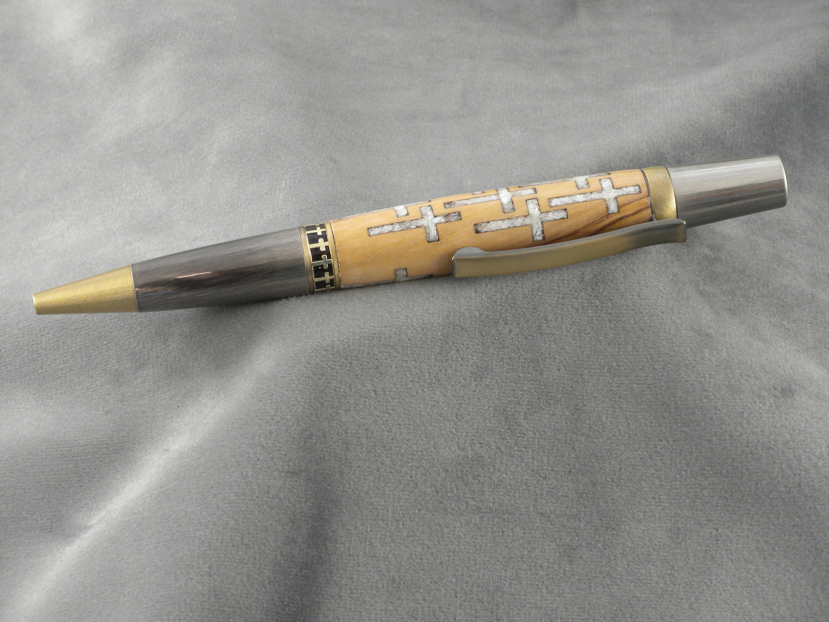 19 Crosses Mother Of Pearl Ink Pen with COA