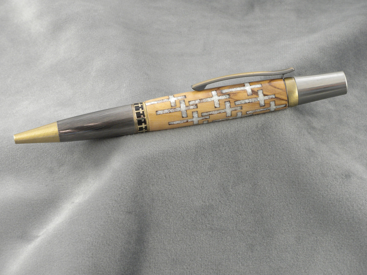 19 Crosses Mother Of Pearl Ink Pen with COA