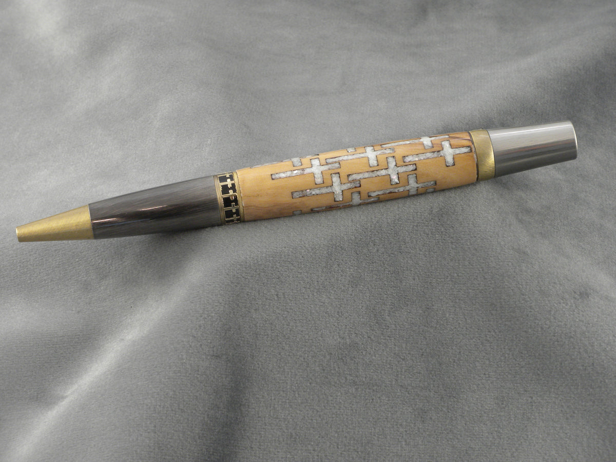 19 Crosses Mother Of Pearl Ink Pen with COA