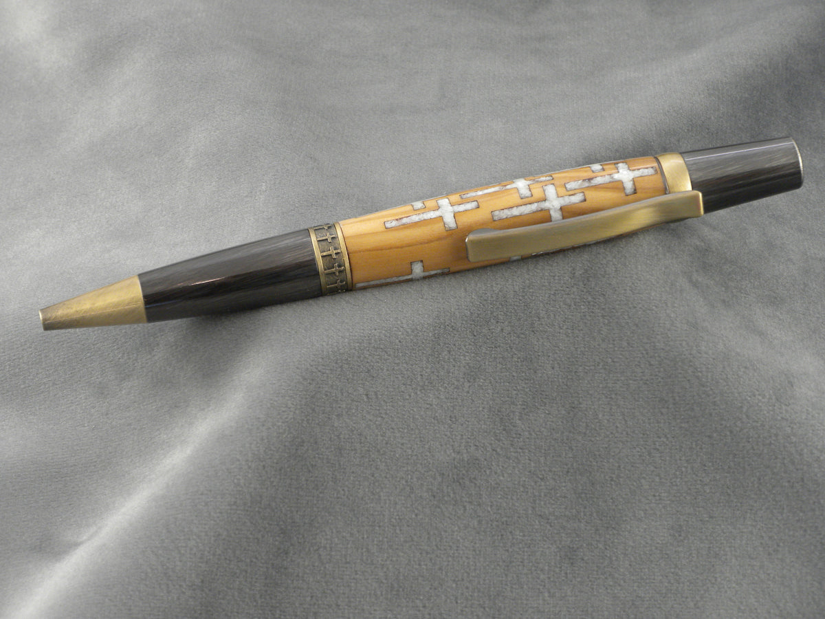 19 Crosses Mother Of Pearl Ink Pen with COA