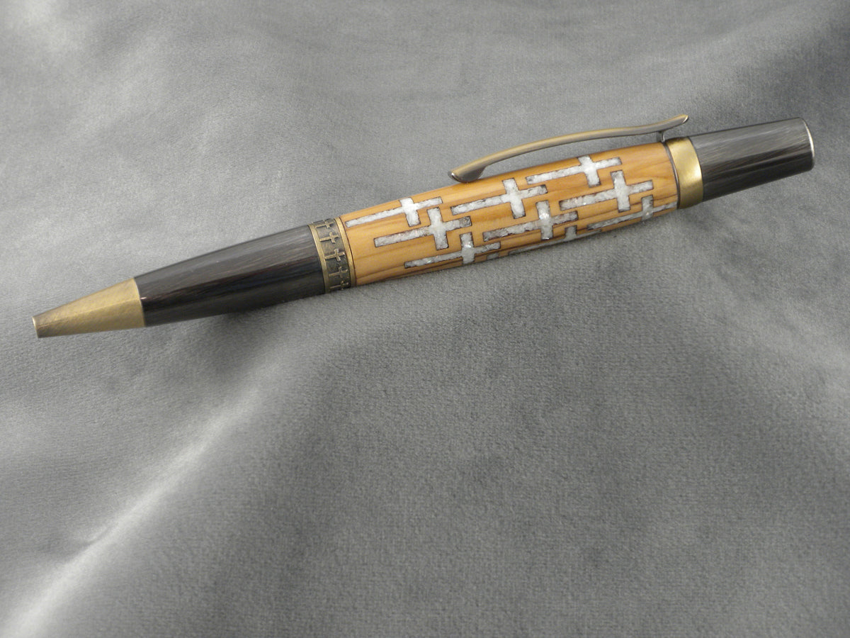 19 Crosses Mother Of Pearl Ink Pen with COA