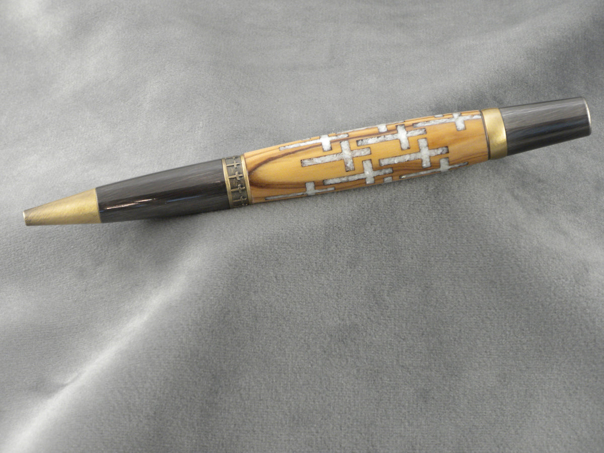 19 Crosses Mother Of Pearl Ink Pen with COA
