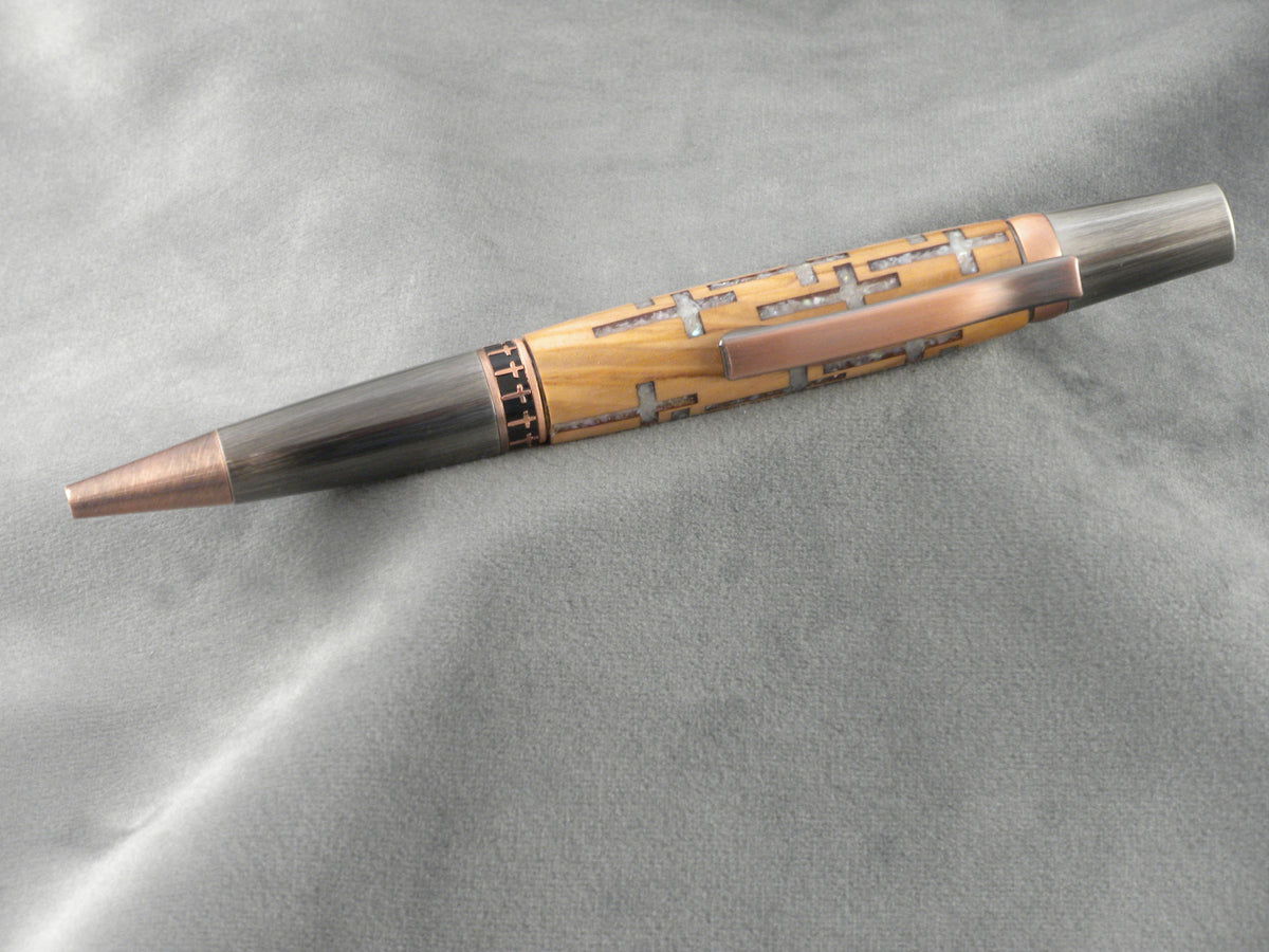19 Crosses Mother Of Pearl Ink Pen with COA