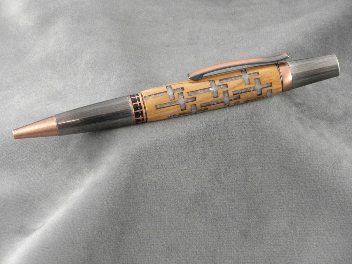 19 Crosses Mother Of Pearl Ink Pen with COA