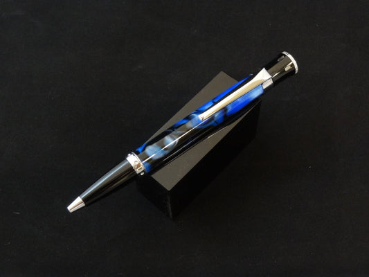 Blue and Black Marble Ink Pen