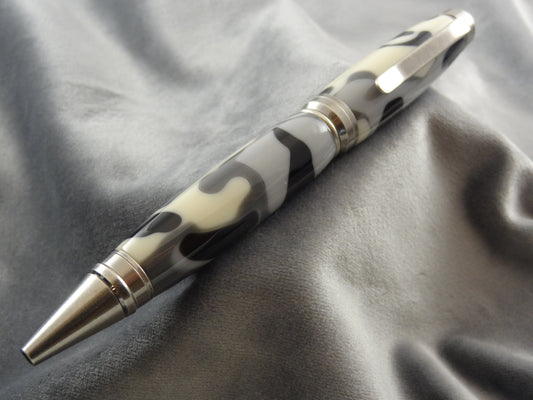 Black Tan Grey Camouflage Acrylic Ink Pen