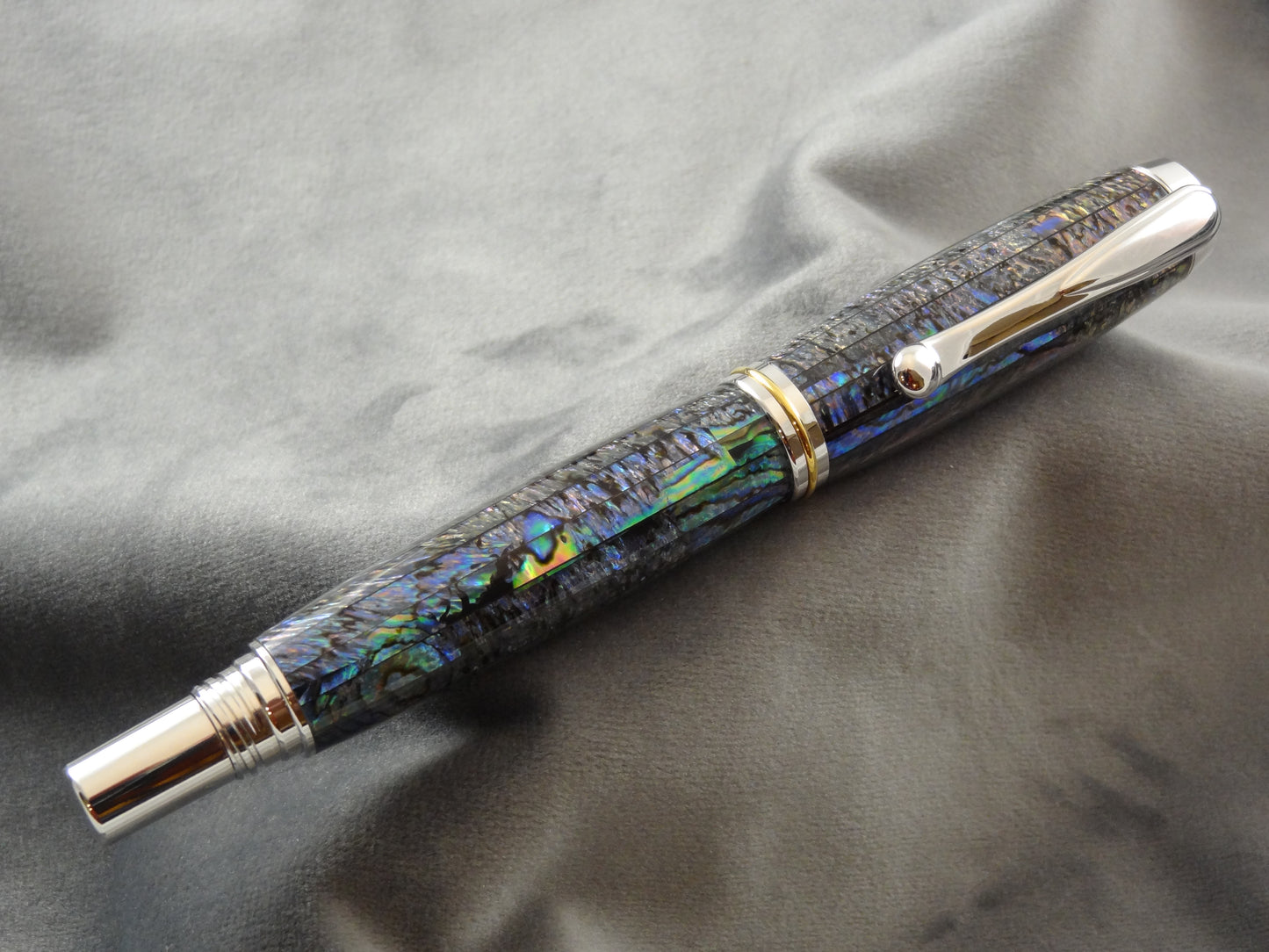 Abalone Sea Shell Blue Green Acrylic Ink Pen